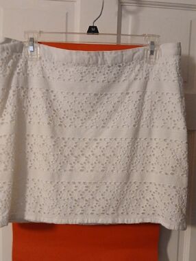 a.n.a White Eyelet Mini Skirt